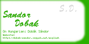 sandor dobak business card